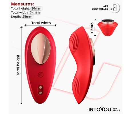 Vibrador de Braguita con APP Silicona Rojo