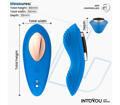 Vibrador de Braguita con APP Silicona Azul