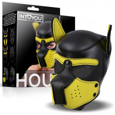 Hound Máscara de Perro Neopreno Hocico Extraíble Negro/Amarillo Talla Única