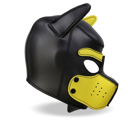 Hound Máscara de Perro Neopreno Hocico Extraíble Negro/Amarillo Talla Única
