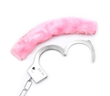 Esposas de Metal para Muñecas con Pelo Rosa