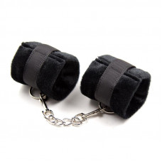 Esposas de Tela con Velcro para Muñecas con Pelo Largo Negro