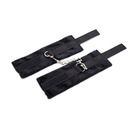 Esposas de Tela con Velcro para Muñecas con Pelo Largo Negro