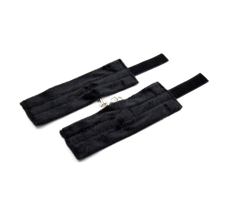 Esposas de Tela con Velcro para Muñecas con Pelo Largo Negro
