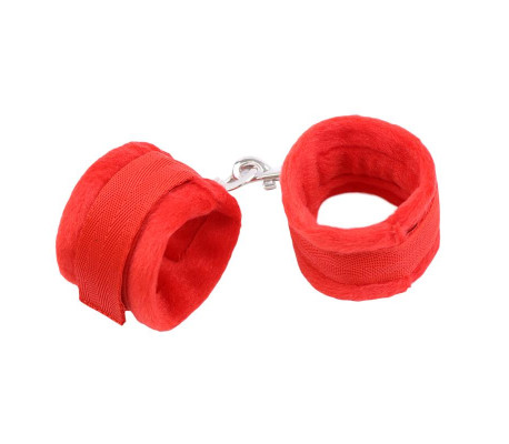 Esposas de Tela con Velcro para Muñecas con Pelo Largo Rojo