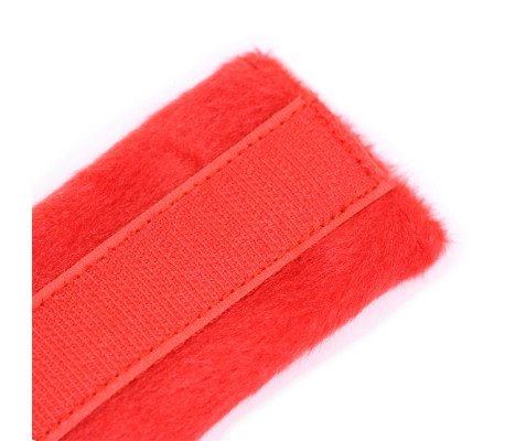 Esposas de Tela con Velcro para Muñecas con Pelo Largo Rojo
