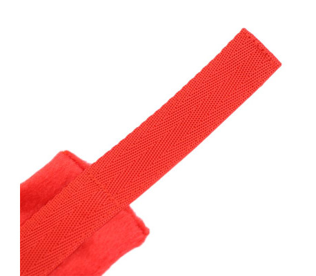 Esposas de Tela con Velcro para Muñecas con Pelo Largo Rojo