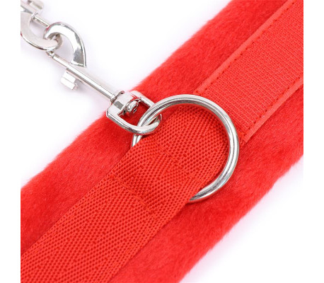 Esposas de Tela con Velcro para Muñecas con Pelo Largo Rojo