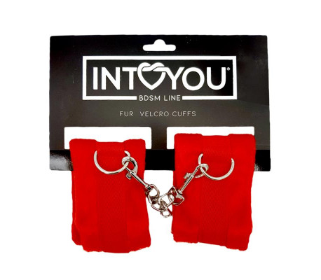 Esposas de Tela con Velcro para Muñecas con Pelo Largo Rojo