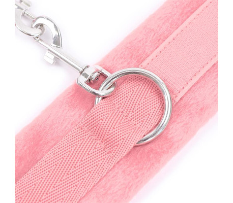 Esposas de Tela con Velcro para Muñecas con Pelo Largo Rosa