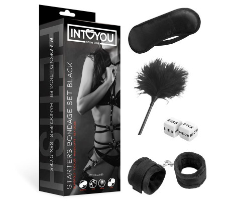 Set de Bondage para Principiantes Starters 4 Piezas Negro