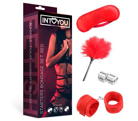 Set de Bondage para Principiantes Starters 4 Piezas Rojo