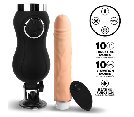 Sex Machine Vibración, Thrusting y Calor Control Remoto USB