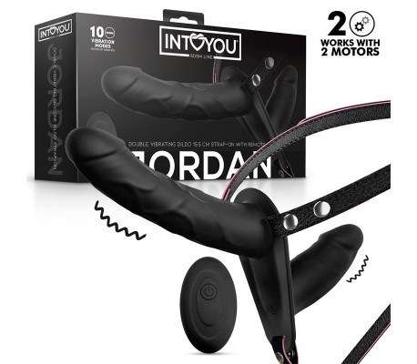 Jordan Arnés Dildo Doble con Vibración y Control Remoto