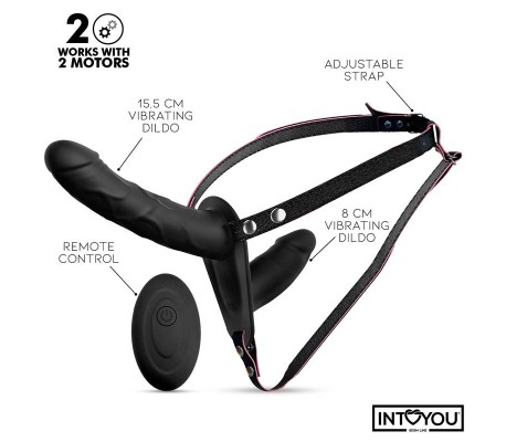 Jordan Arnés Dildo Doble con Vibración y Control Remoto