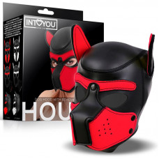 Hound Máscara de Perro Neopreno Hocico Extraíble Negro/Rojo Talla Única