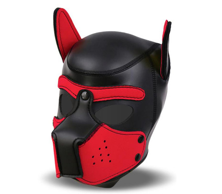 Hound Máscara de Perro Neopreno Hocico Extraíble Negro/Rojo Talla Única
