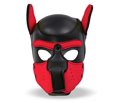 Hound Máscara de Perro Neopreno Hocico Extraíble Negro/Rojo Talla Única