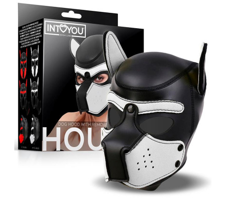 Hound Máscara de Perro Neopreno Hocido Extraíble Negro/Blanco Talla Única