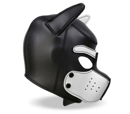 Hound Máscara de Perro Neopreno Hocido Extraíble Negro/Blanco Talla Única