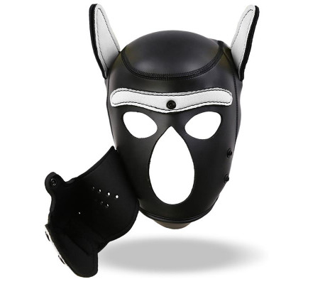 Hound Máscara de Perro Neopreno Hocido Extraíble Negro/Blanco Talla Única