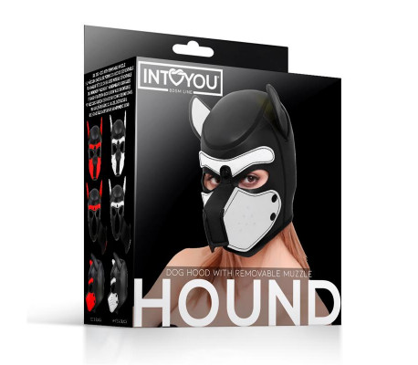 Hound Máscara de Perro Neopreno Hocido Extraíble Negro/Blanco Talla Única