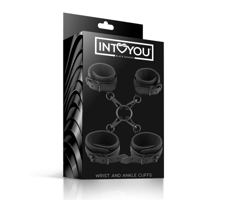 Set de Esposas para Tobillos y Muñecas Cuero Vegano