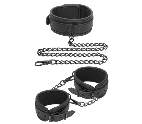 Set de Collar y Esposas para Muñecas Cuero Vegano