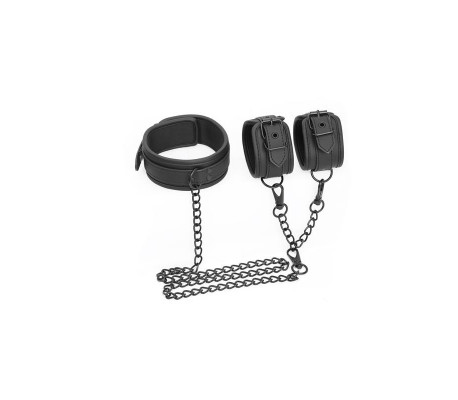 Set de Collar y Esposas para Muñecas Cuero Vegano