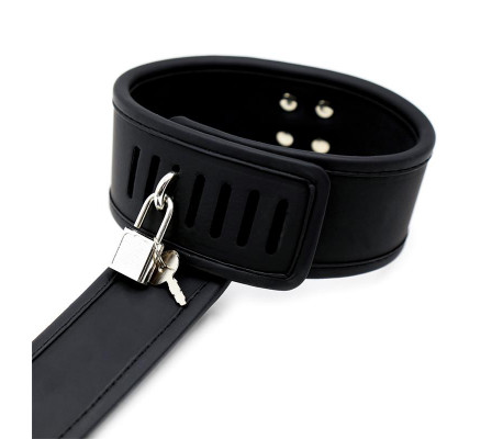 Set de Collar con Esposas y para Muñecas Cuero Vegano
