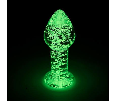 Plug Anal de Cristal que Brilla en la Oscuridad