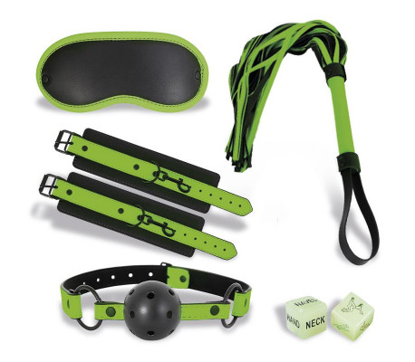 Set de Bondage con 5 Piezas que Brillan en la Oscuridad