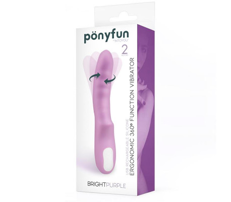 Brightpurple Vibrador y Rotador Doble Motor 360º USB Silicona