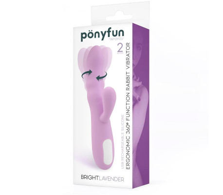 Brightlavender Vibrador y Rotador Doble Motor 360º USB Silicona
