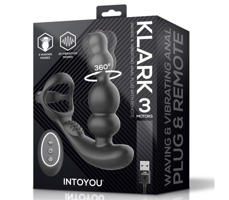 Klark Plug Anal Oscilante con Vibración y Mando a Distancia