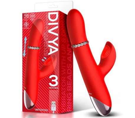 Divya Vibrador con Aro de Bolas Internas Up and Down y Pulsación 3 Motores Independientes USB