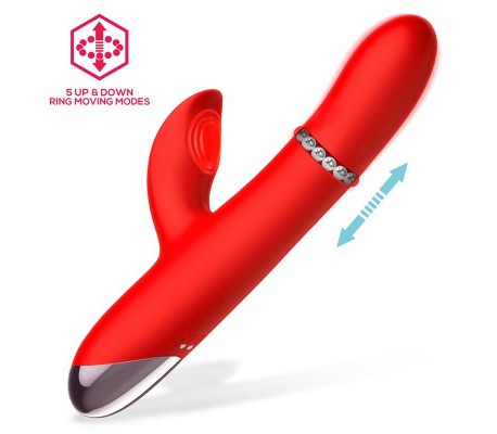Divya Vibrador con Aro de Bolas Internas Up and Down y Pulsación 3 Motores Independientes USB