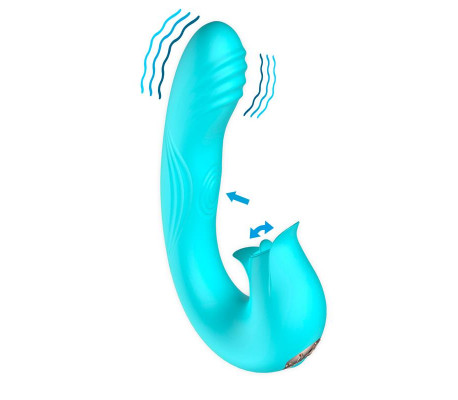 Hydra Vibrador con Pulsación y Lengua Estimuladora de Clítoris 3 Motores USB