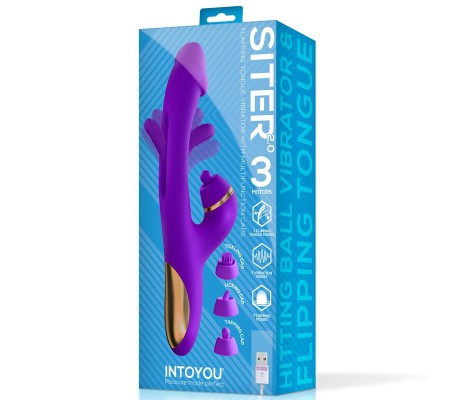 Siter 2.0 Vibrador con Lengua Flapping, Golpeteo y Cabezales Intercambiables