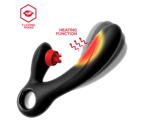 Niza Vibrador con Calor y Triple Lengua Estimuladora de Clítoris