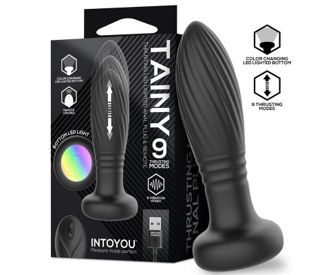 Tainy Plug Anal con Thrusting y Luces Led con Control Remoto
