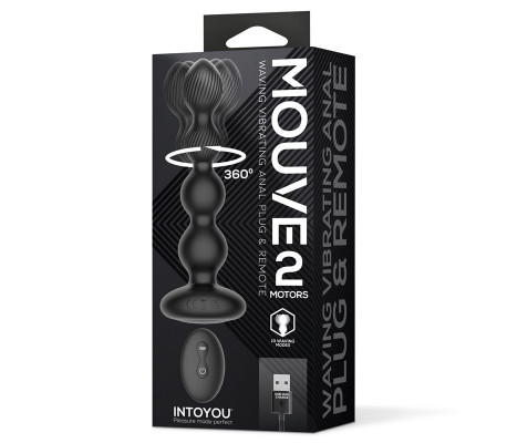 Mouve Plug Anal con Waving y Vibración con Control Remoto 2 Motores