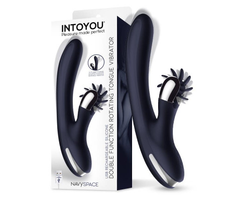 Navyspace Vibrador con Lenguas Rotadoras Azul