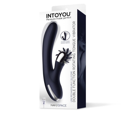 Navyspace Vibrador con Lenguas Rotadoras Azul