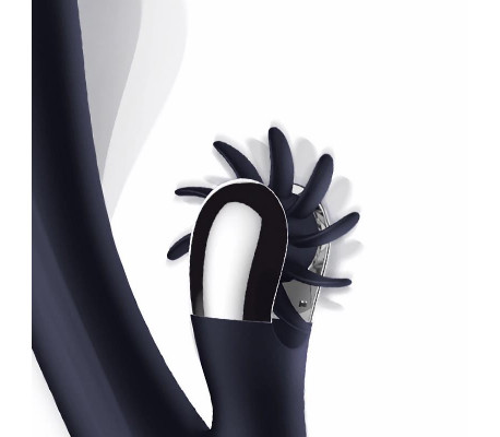 Darkspace Vibrador con Lenguas Rotadora y Movimiento Finger Azul