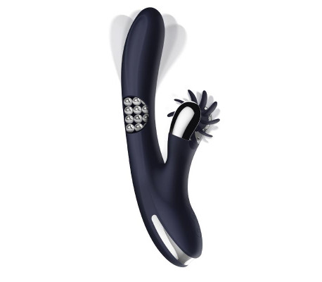 Royalspace Vibrador con Lenguas Estimuladoras y Bolas Internas 360º Azul