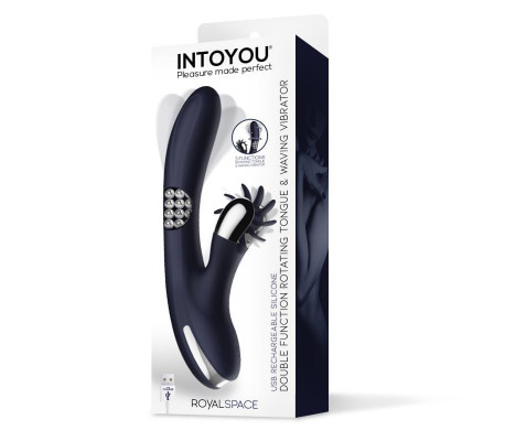 Royalspace Vibrador con Lenguas Estimuladoras y Bolas Internas 360º Azul