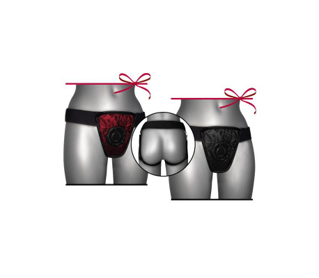 Arnés de Luxe Sin Espalda Negro S - XL