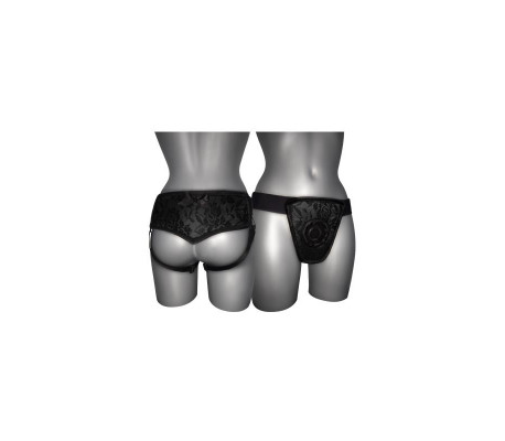 Arnés de Luxe Con Espalda Negro S - XL