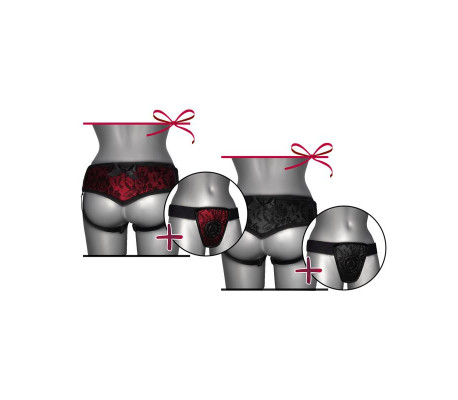 Arnés de Luxe Con Espalda Rojo S - XL
